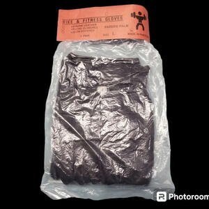 New Bike & Fitness Unisex Genuine Leather Fingerless Gloves L